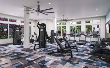 24-Hour first class fitness center with yoga/spin studio